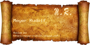 Meyer Rudolf névjegykártya